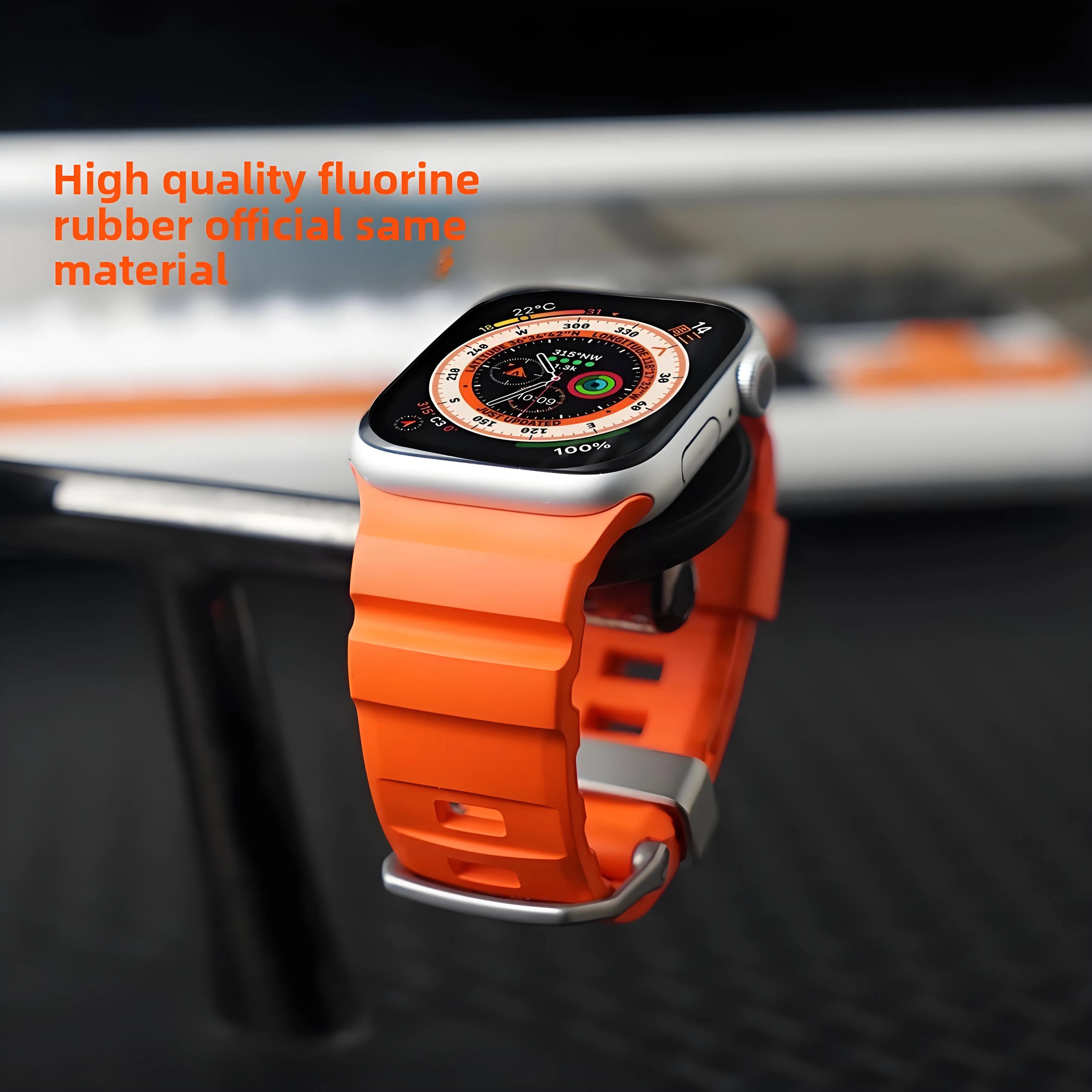 BEIZIYE Fluororubber watch strap
