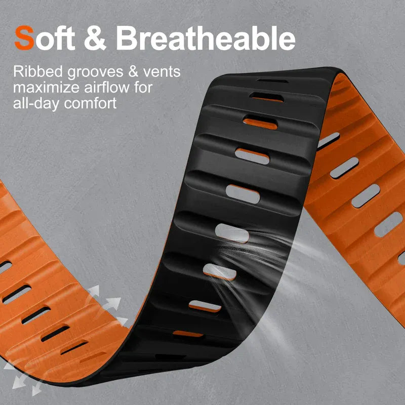 BEIZIYE Breathable silicone magnetic clasp watch strap