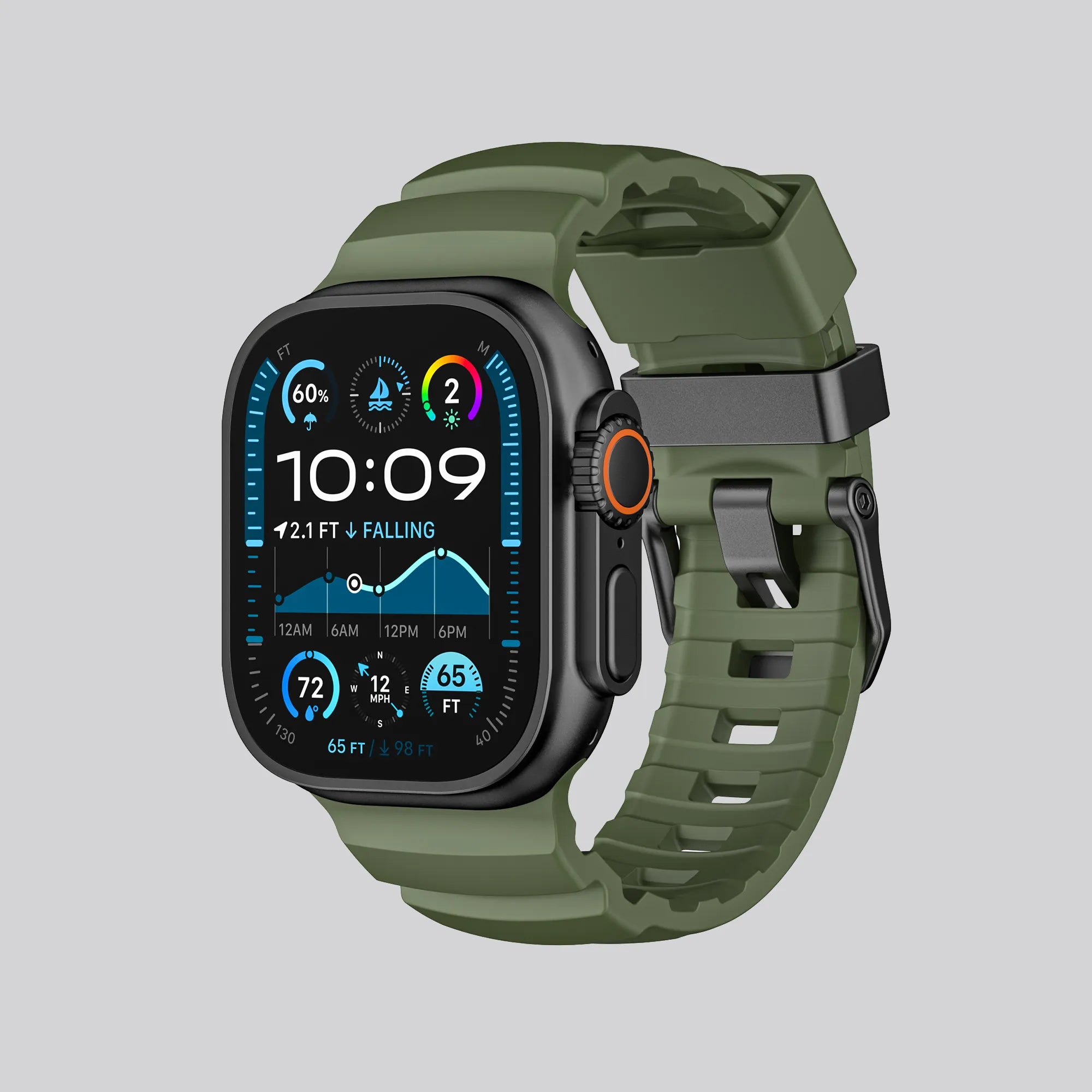 BEIZIYE Fluororubber watch strap