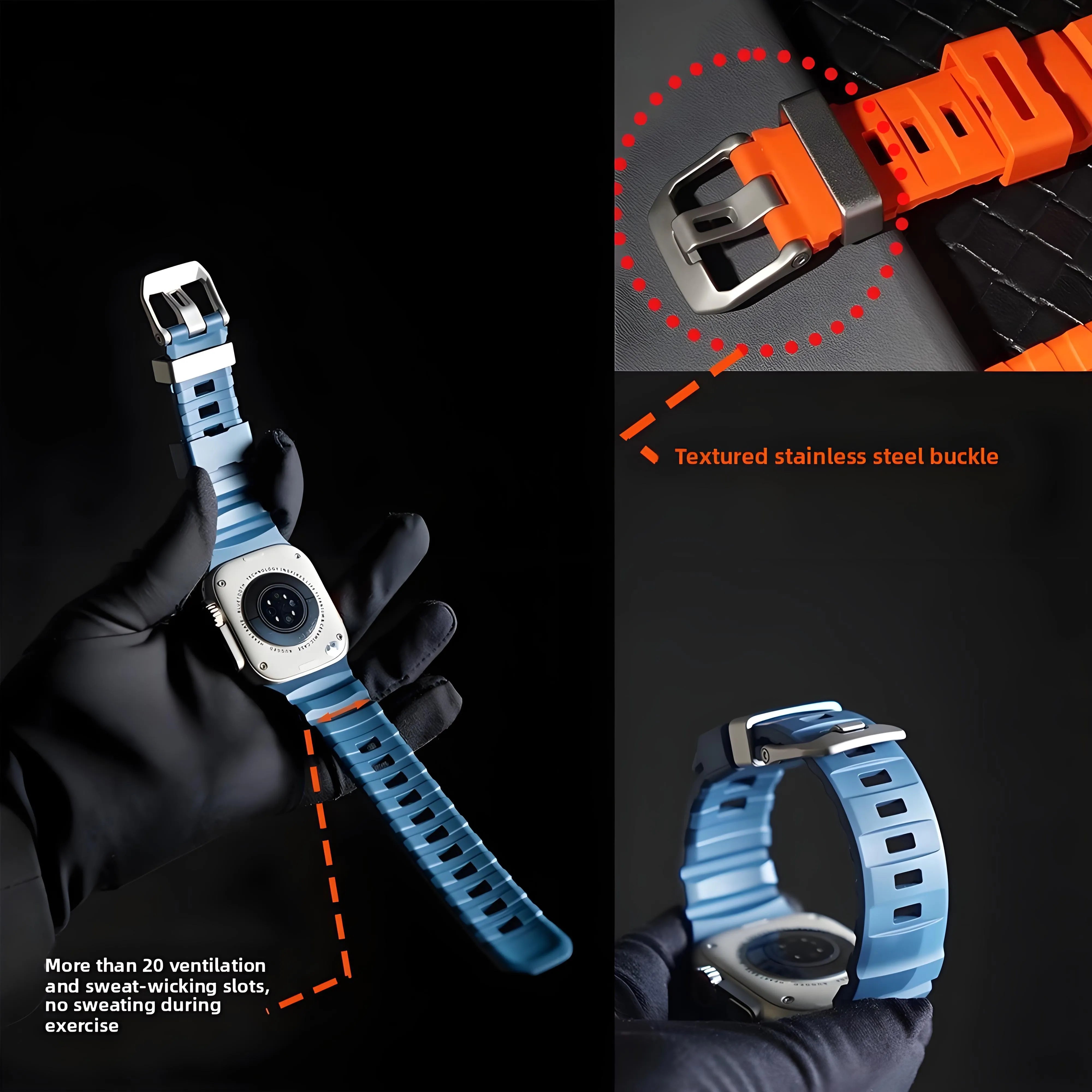 BEIZIYE Fluororubber watch strap