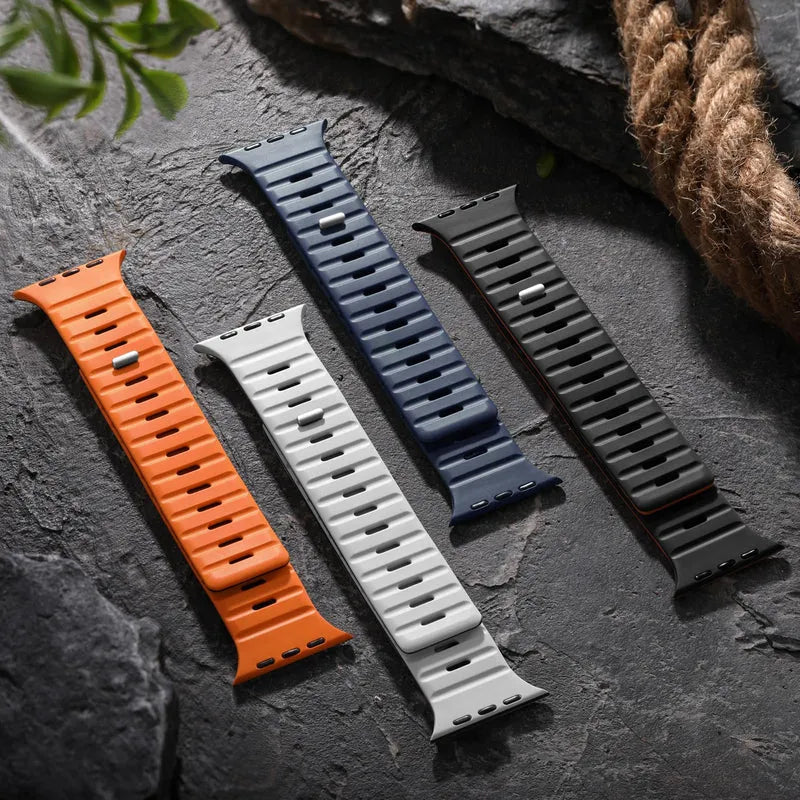 BEIZIYE Breathable silicone magnetic clasp watch strap
