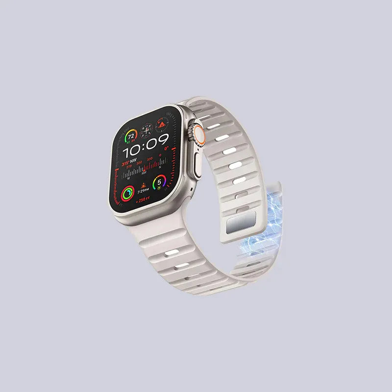 BEIZIYE Breathable silicone magnetic clasp watch strap