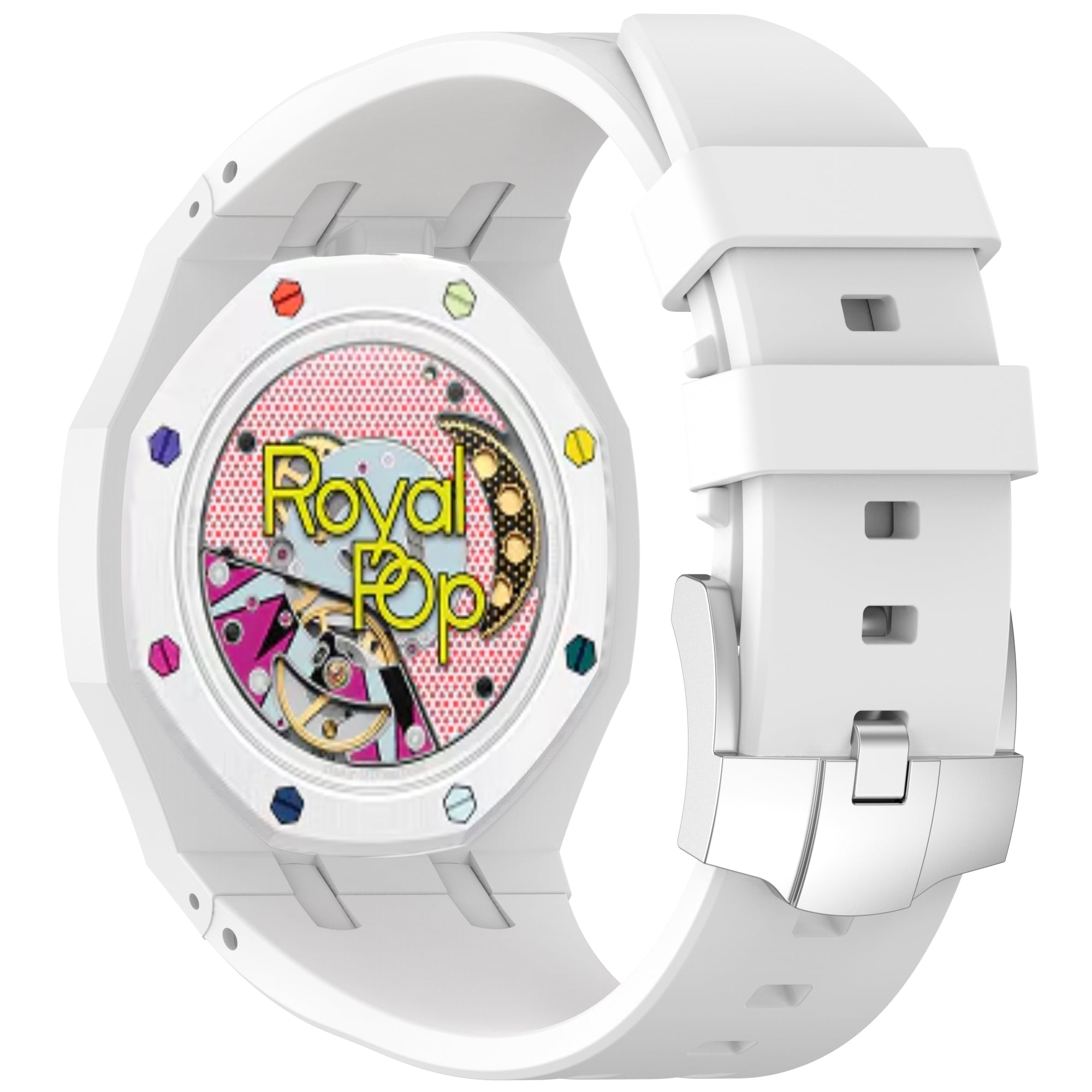 Royal Pop Wrist Strap & Case — For Huit Blanc (Lépine, Crown at 12)