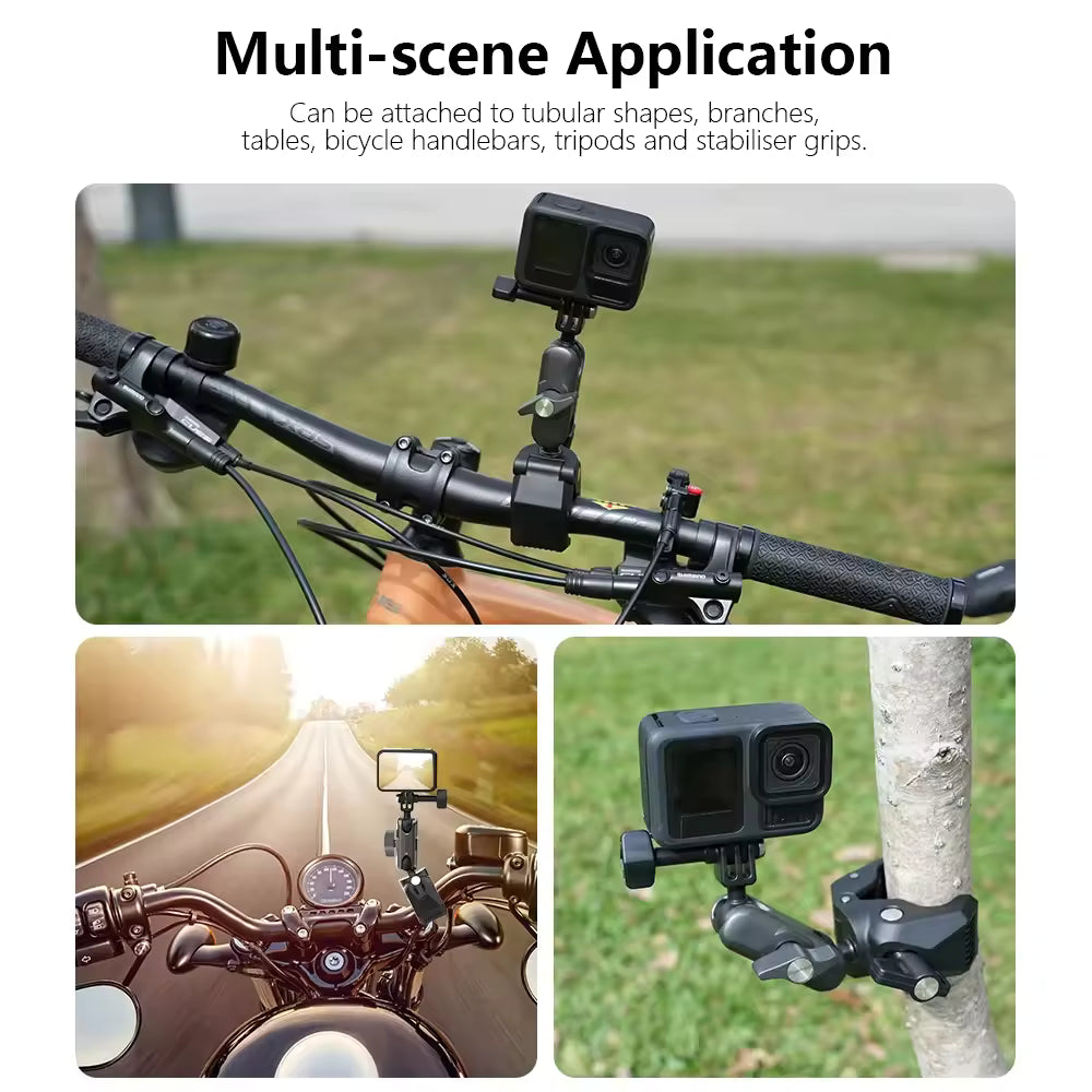 Adjustable Clamp Bicycle Clip Action Cameras Accessories Go Pro for Insta360 Quick Release Motorcycle Handlebar Mount for Go Pro
