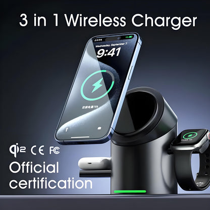 BEIZIYE Rotating Circular 3 - in - 1 Wireless Charger